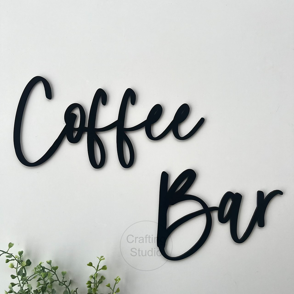 "Coffee Bar" - Schriftzug als 3D Wandtattoo zum Aufhängen, Titelbild