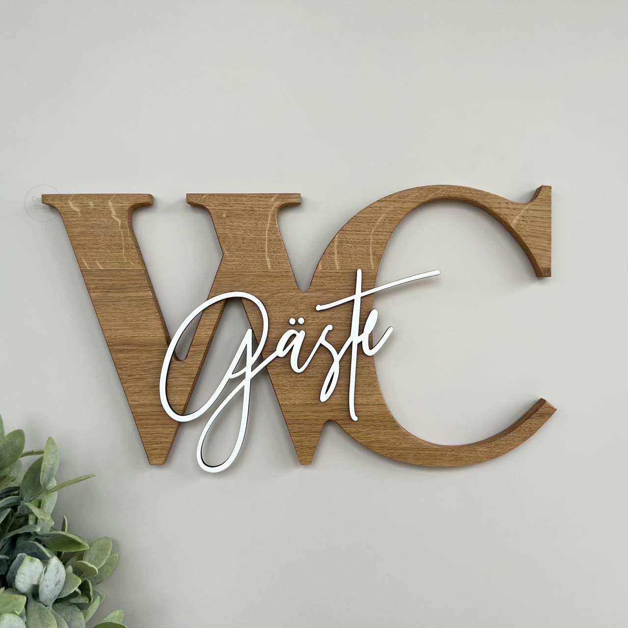 WC Schild aus Holz {Gäste WC}, Titelbild