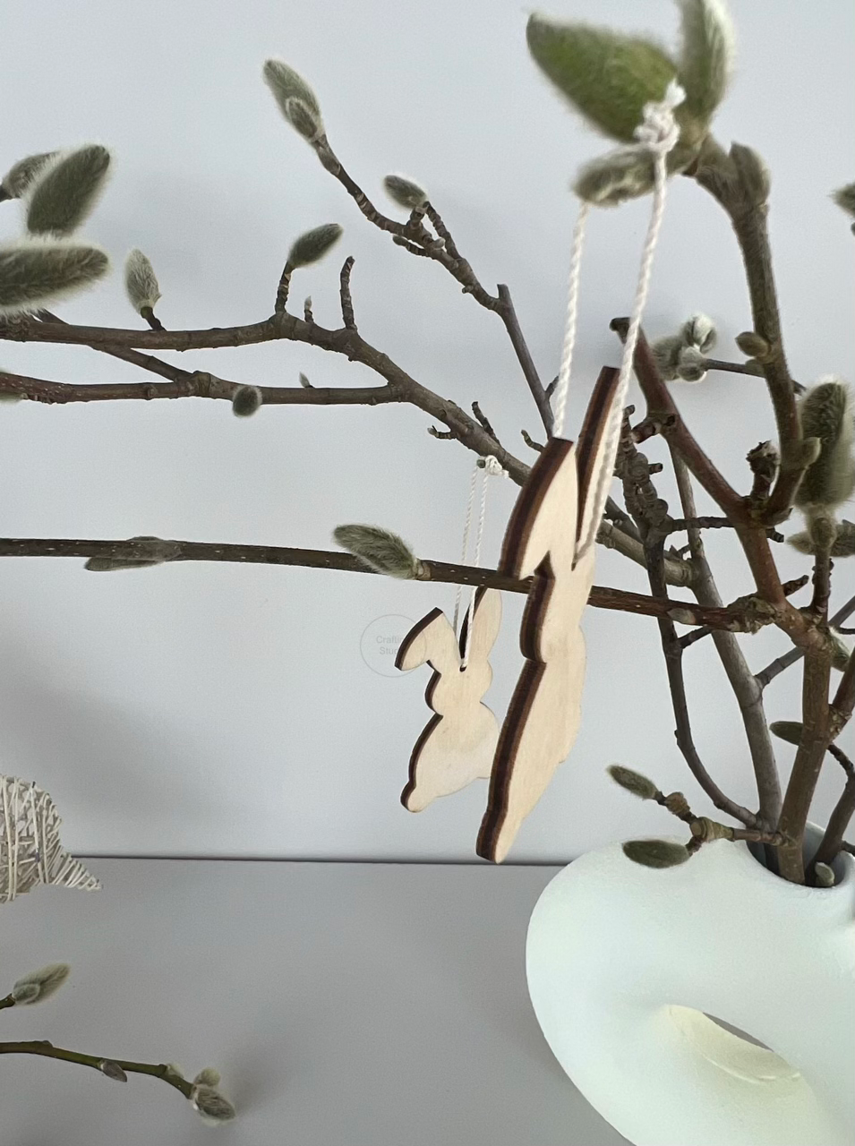 Miniaturbild: Osterhase Aufhänger { 3er Set }, Seitenansicht