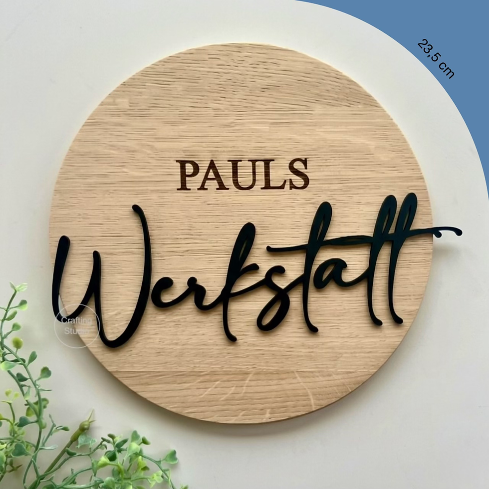 Miniaturbild: {Personalisiertes Schild} aus Holz für DRAUßEN, 23,5cm