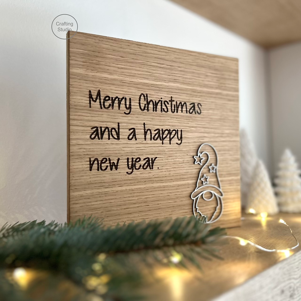 Miniaturbild: Lustiges Holzschild Merry Christmas {Empfangsschild} mit Nikolaus, Seitenansicht