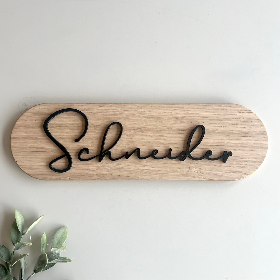 Ovales Familienschild aus Eiche {personalisiert}, Titelbild