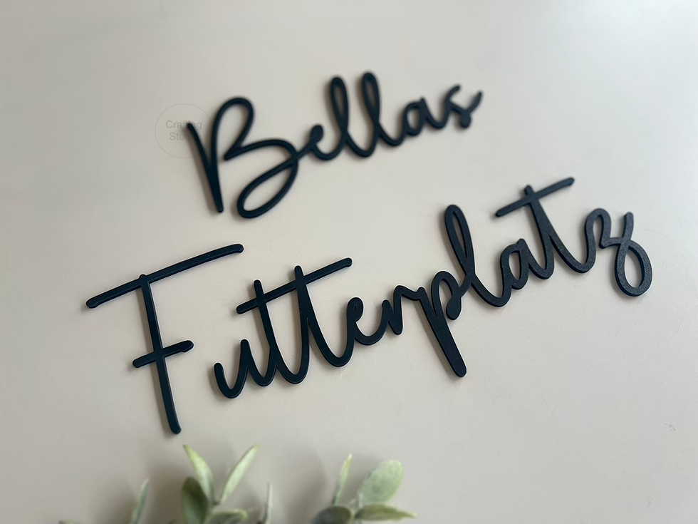 Miniaturbild: Bellas Futterplatz - personalisierter Schriftzug für deinen Hund, Seitenansicht
