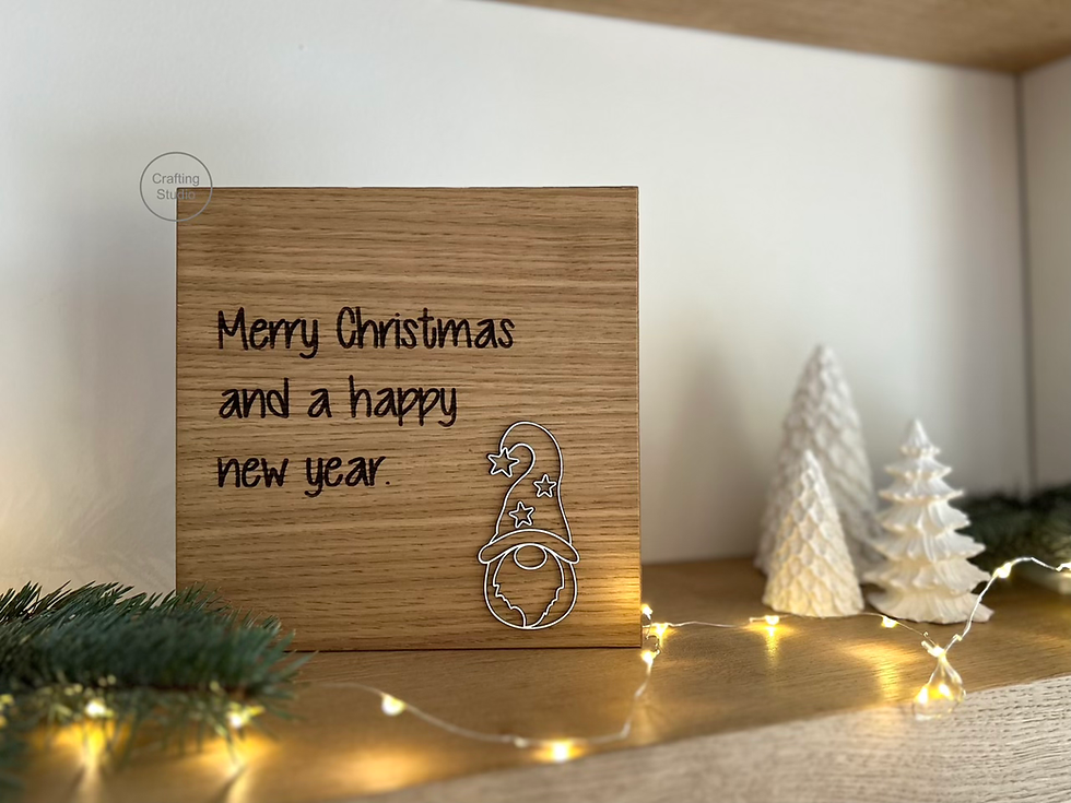 Lustiges Holzschild Merry Christmas {Empfangsschild} mit Nikolaus, Vorderansicht