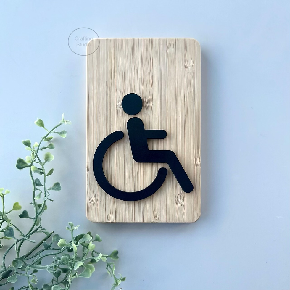 Behinderten WC Schild aus Bambus, Titelbild