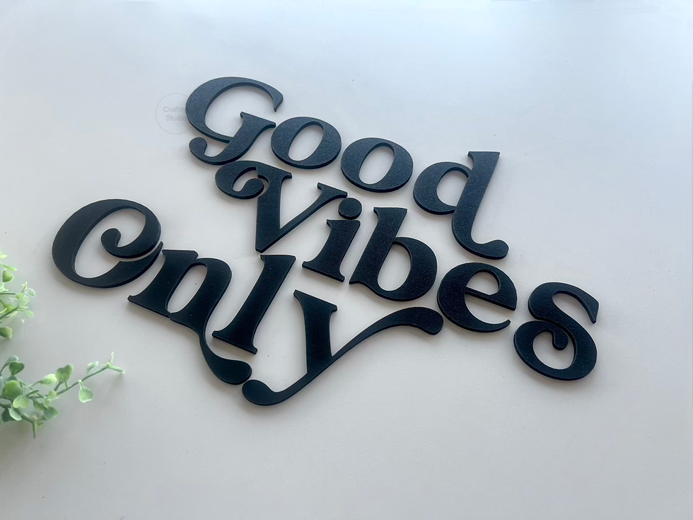 Miniaturbild: Schriftzug {Good vibes Only} Coole Wanddeko für Jugendzimmer, Seitenansicht