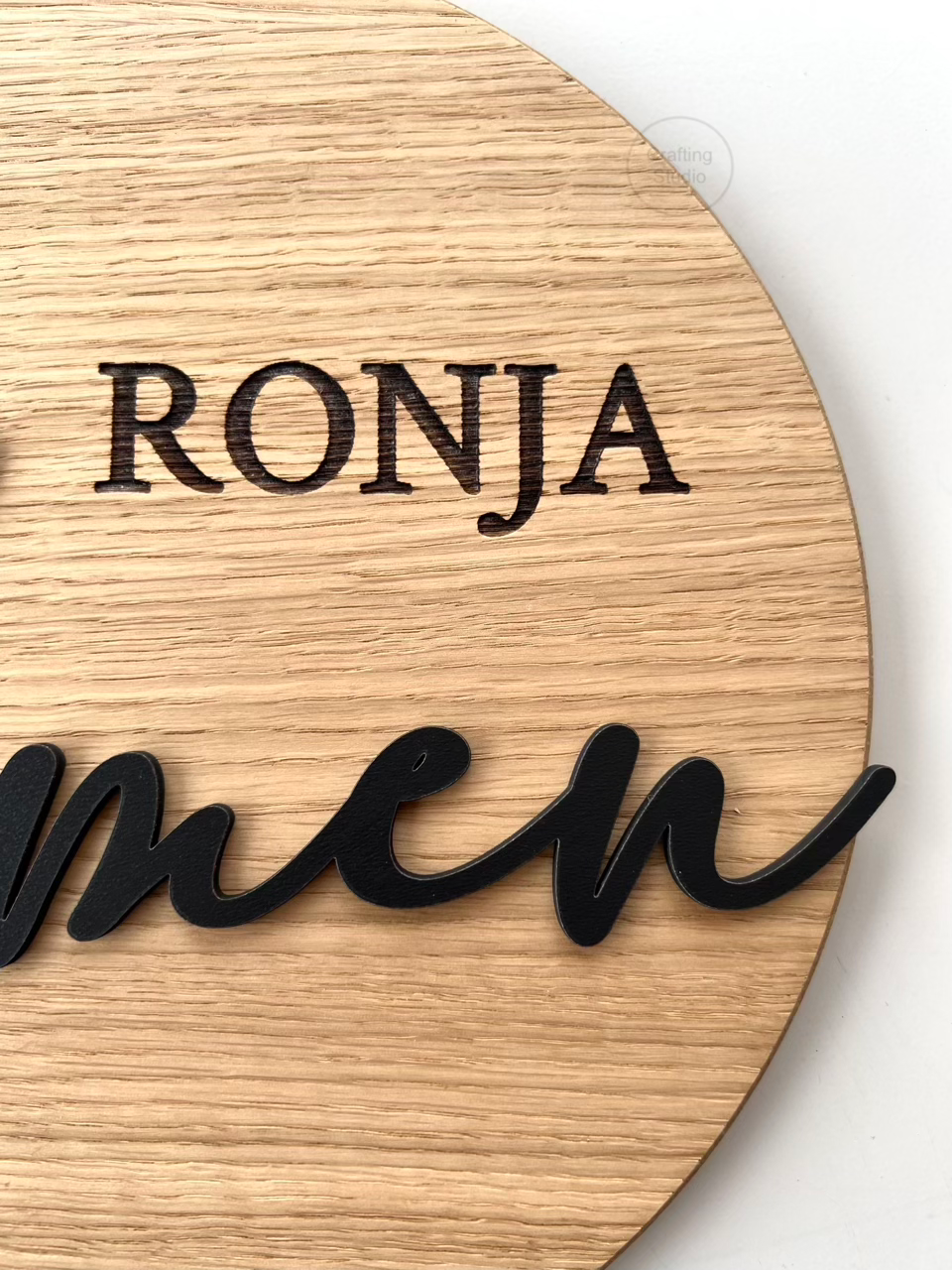 Miniaturbild: Wohnungstürschild aus Holz | für Singles | für DRAUßEN, Nahaufnahme