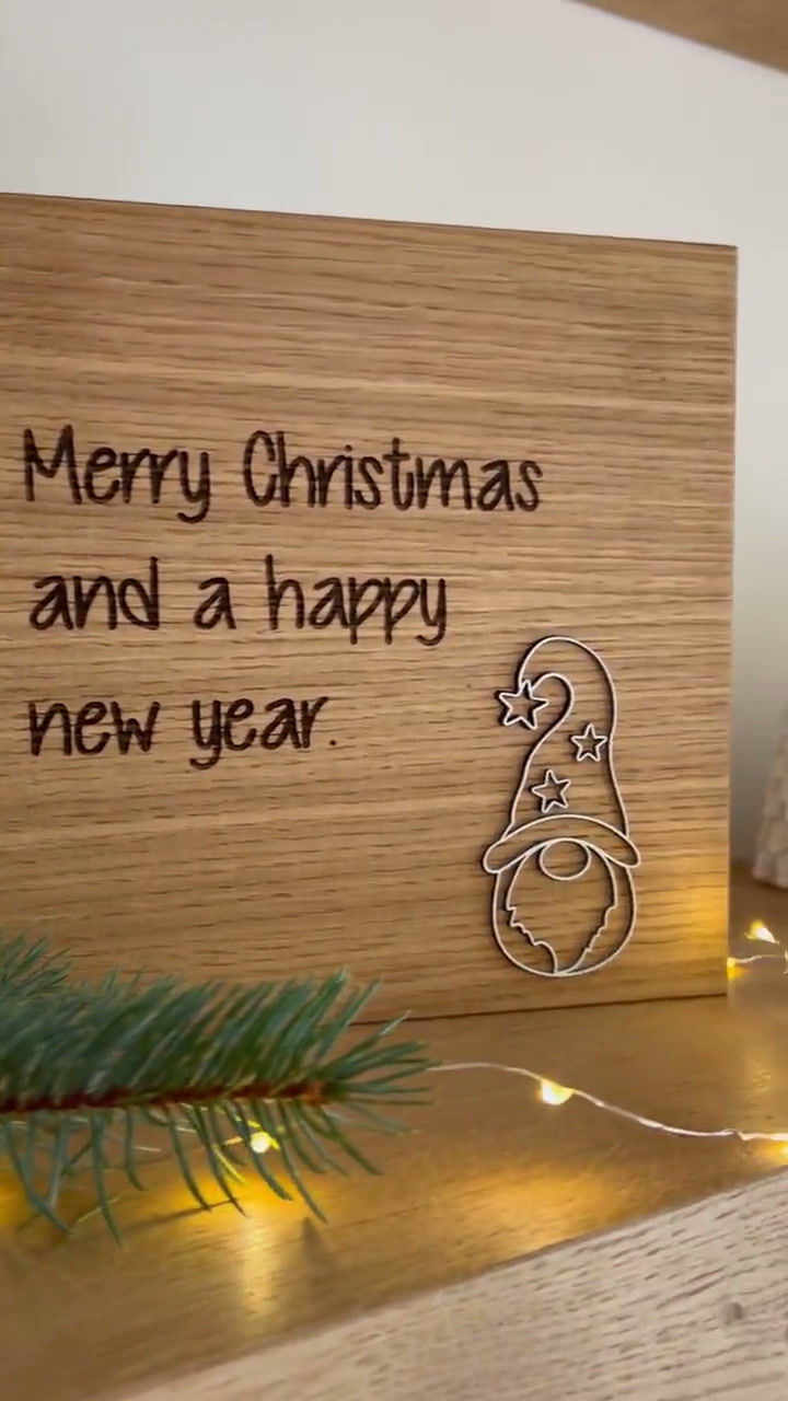 Miniaturbild: Lustiges Holzschild Merry Christmas {Empfangsschild} mit Nikolaus, Video