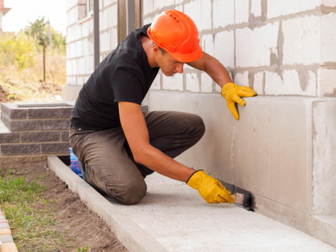 Professional waterproofing of a foundation