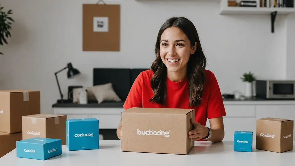 An excited consumer sharing their unboxing experience on social media