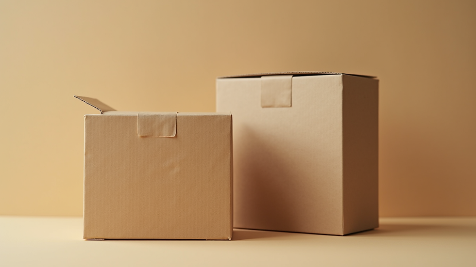 Close-up view of eco-friendly cardboard packaging with minimalist design