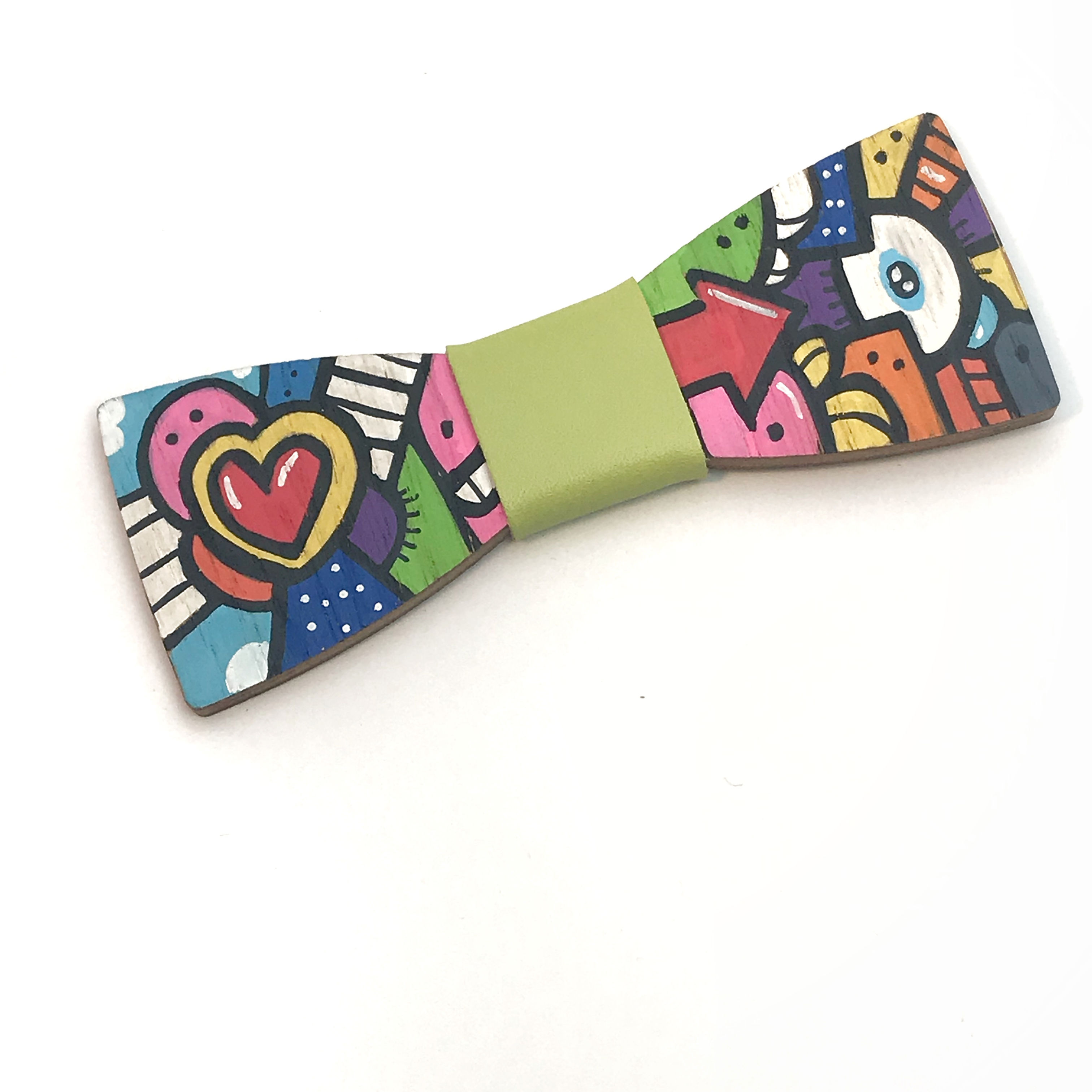 Nœud Papillon original "Le Dandy Jige coeur" vert anis