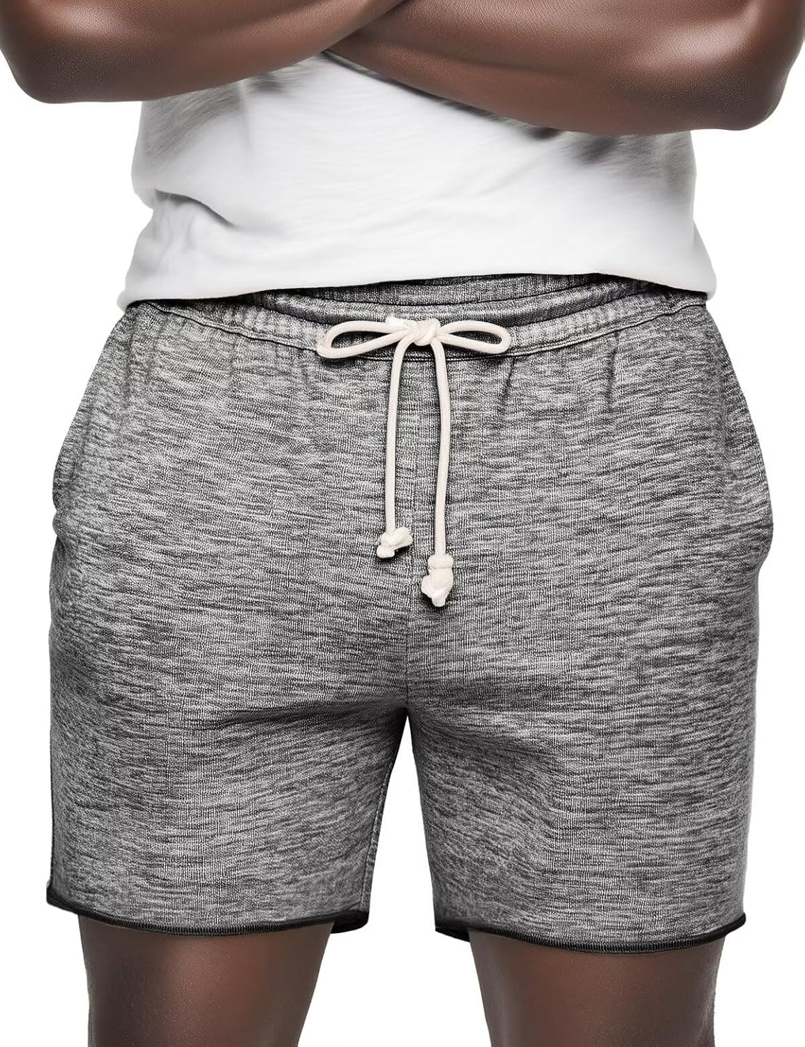 Mens Lounge Shorts Knit Terry Cloth Drawstring Athletic Sweat Shorts with Pocket