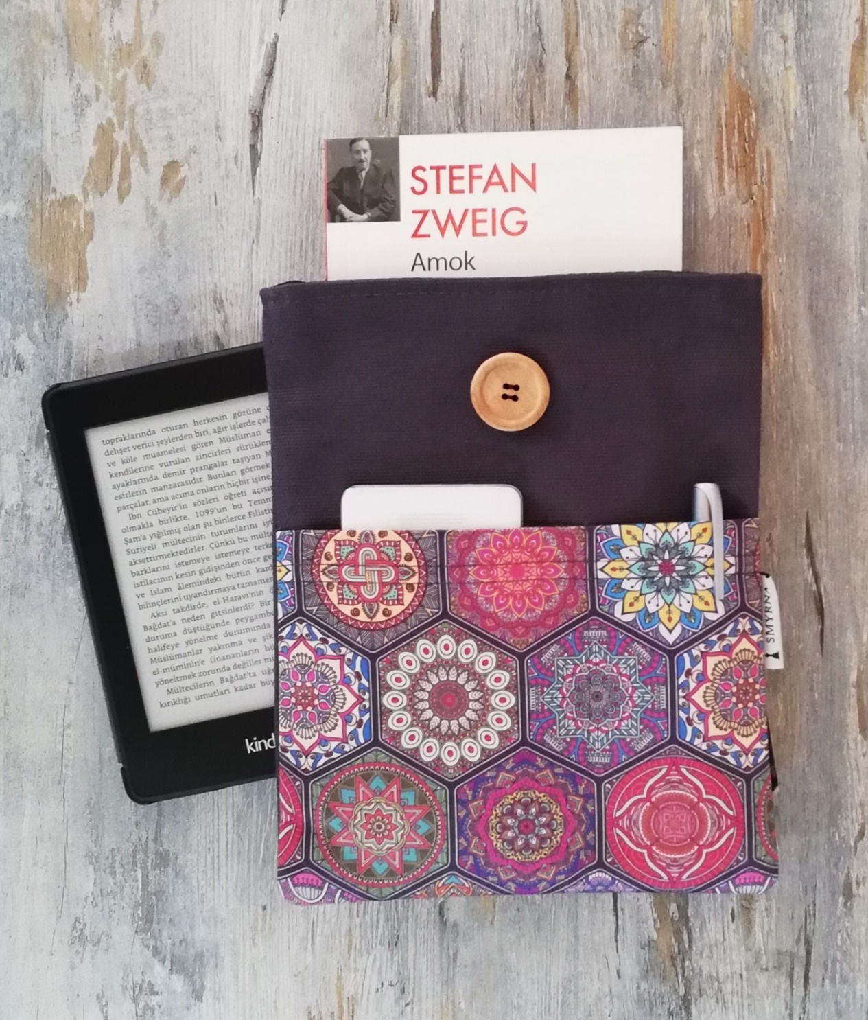 Kitap Kılıfı - Kitap Çantası ( Book Sleeve ) , Mandala