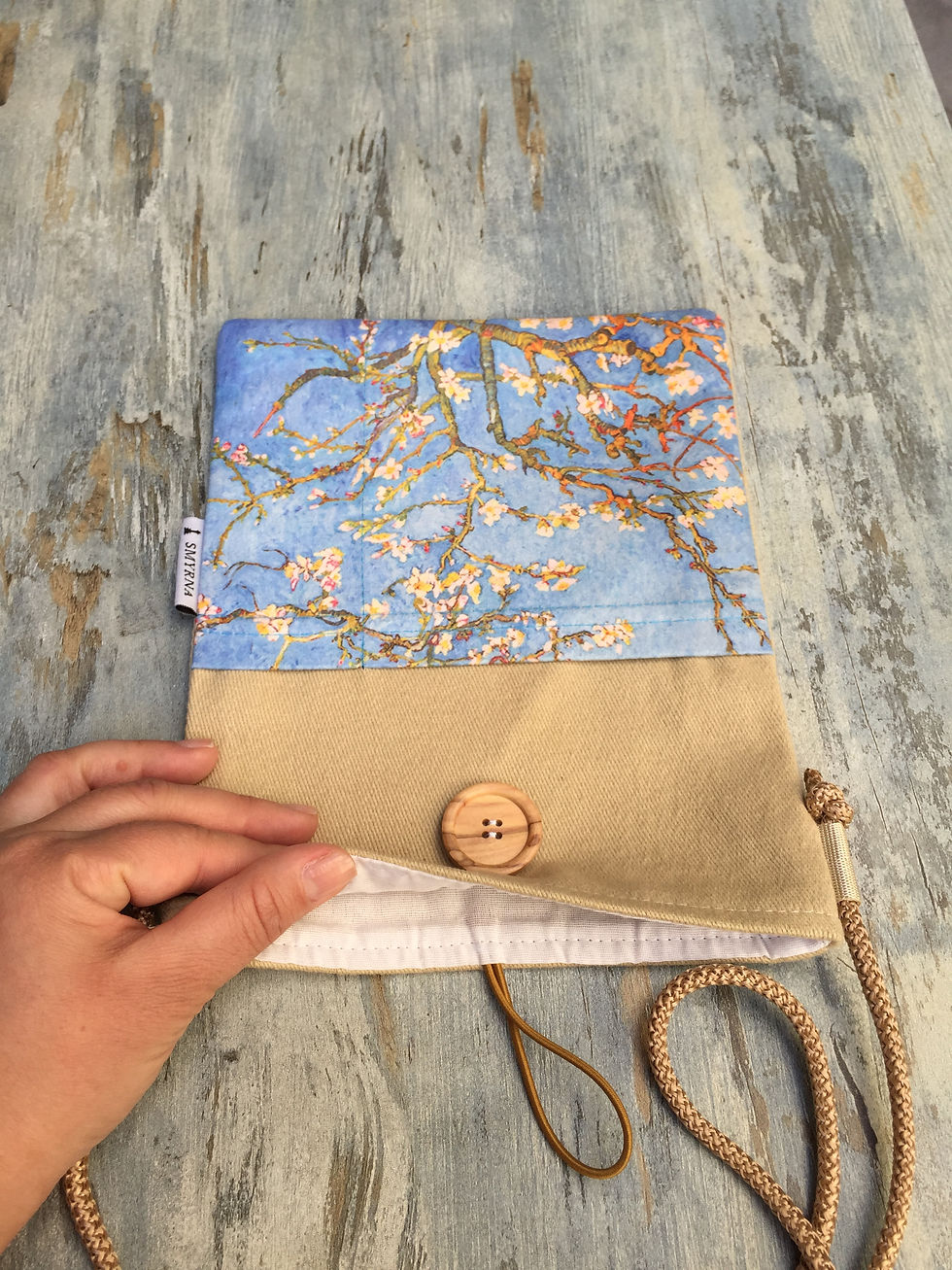 Küçük resim: Kitap Kılıfı - Kitap Çantası ( Book Sleeve ) , Badem Ağacı, Van Gogh