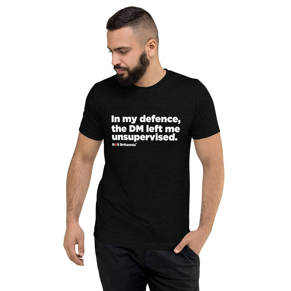 Thumbnail: Tshirt with in my defence the DM left me unsupervised printed on it