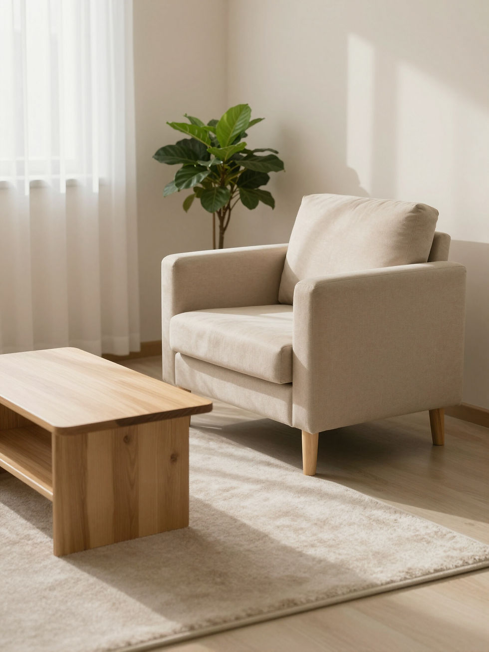 Empty therapy chair in a calm counseling room setting