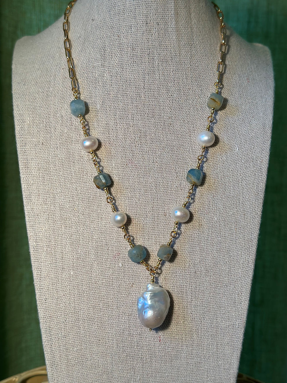 Young_Diane_Fireball_Pearl_And_Blue_Calcite_Necklace.jpg