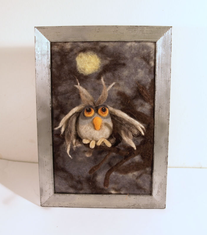 Thumbnail: Framed needle felted owl