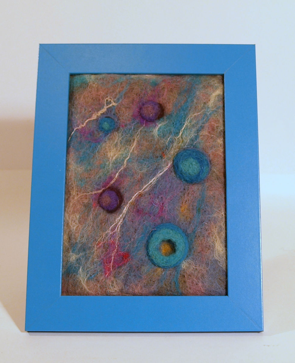 Thumbnail: Blue abstract art, Felted art picture