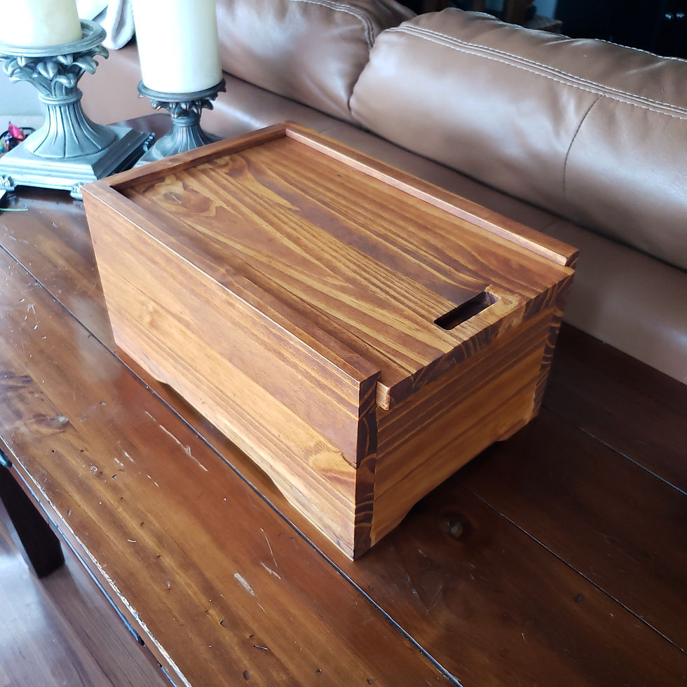 Thumbnail: Wooden Sliding Lid Keepsake Box
