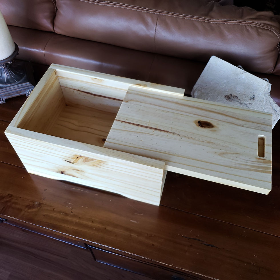 Thumbnail: Wooden Sliding Lid Keepsake Box