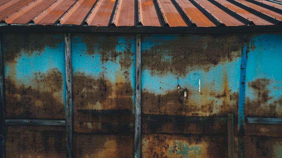 Rusted steel building