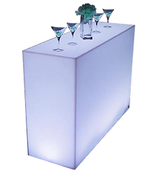 RIKILA EVENTS Paris Location banque d'accueil lumineux comptoir bar blanc