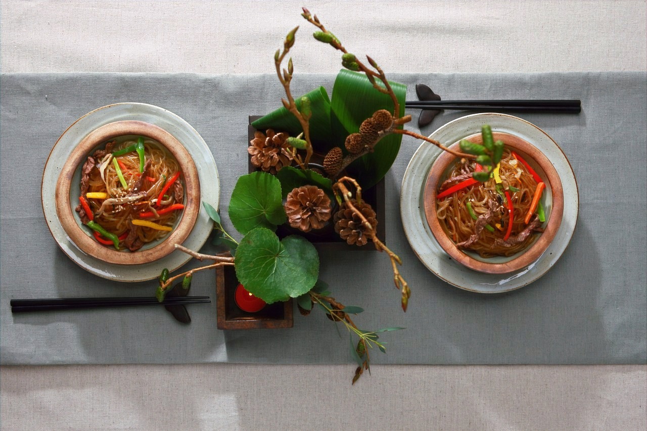 Arranged Food and Objects