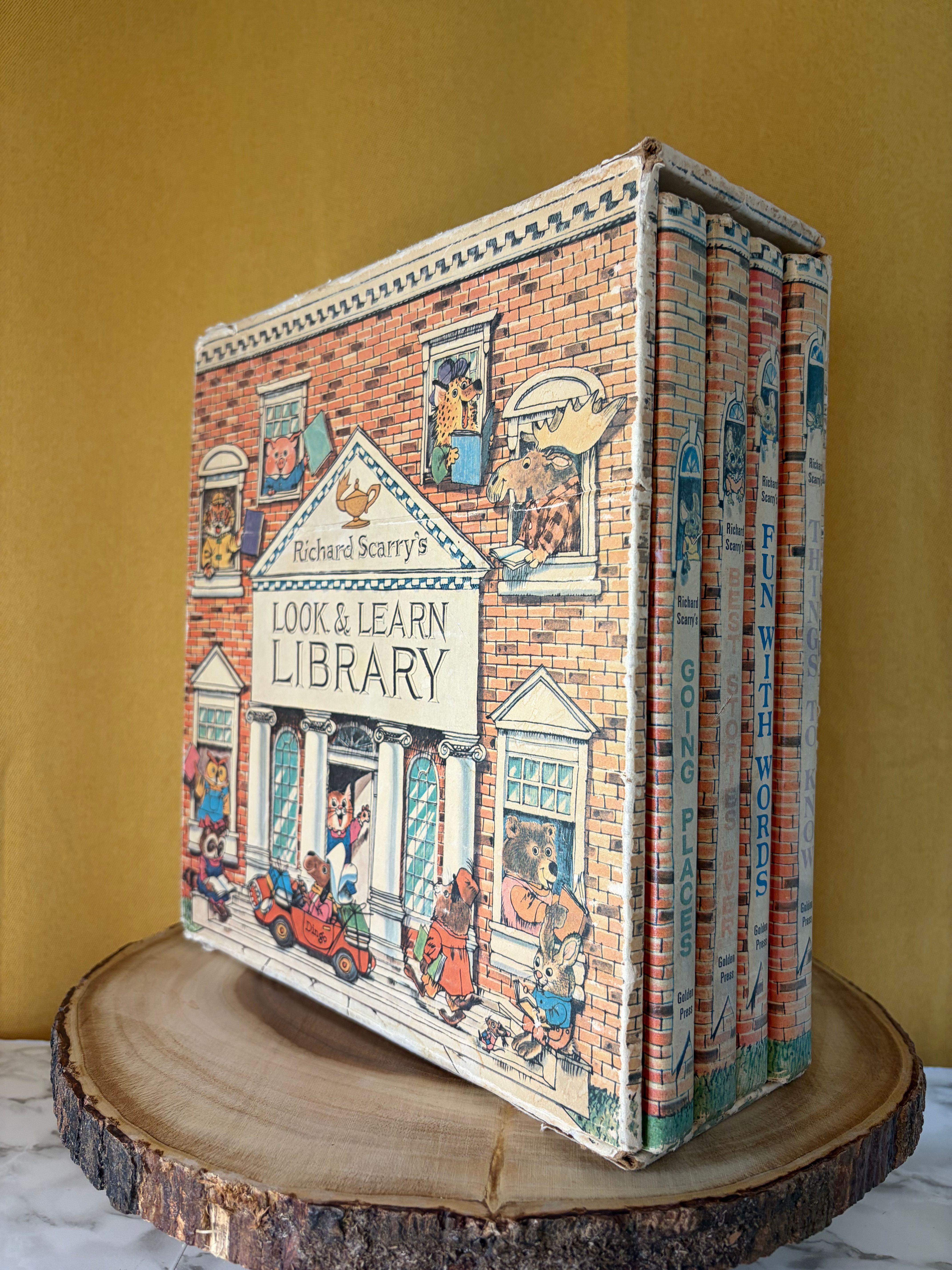 Vintage Richard Scarry Look & Learn Library Book Set