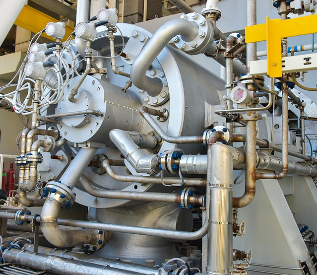 Engine turbine operation in oil and gas production plant, Compressor SKID on power plant f