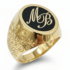 Anello a sigillo uomo/donna oro e smalto Pistoia" o "Realizzazione monogrammi personalizzati