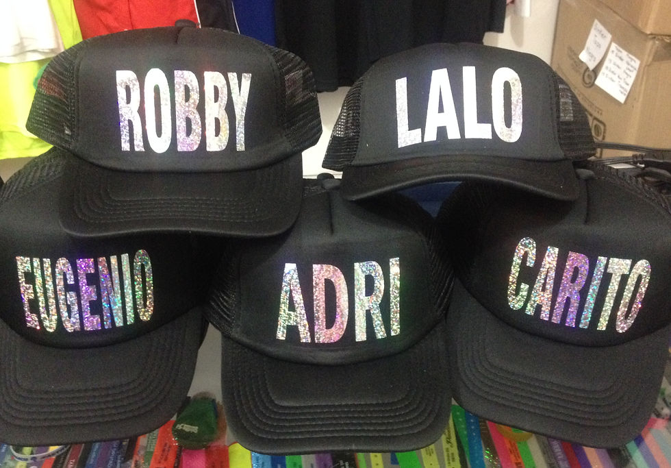 gorras vinil textil nombres