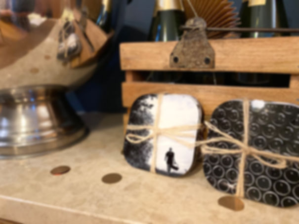 Set 6 Untersetzer Champagner Weinberg