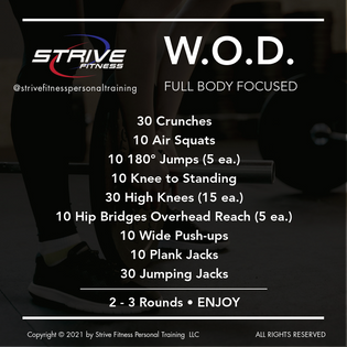 Workout of the Week - 1/15/21