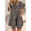 Thumbnail: Denim Leopard Printed Short Sleeve Flared Mini Dress