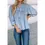 Thumbnail: Denim Front Pintuck Bow Tie Puff Sleeve Top
