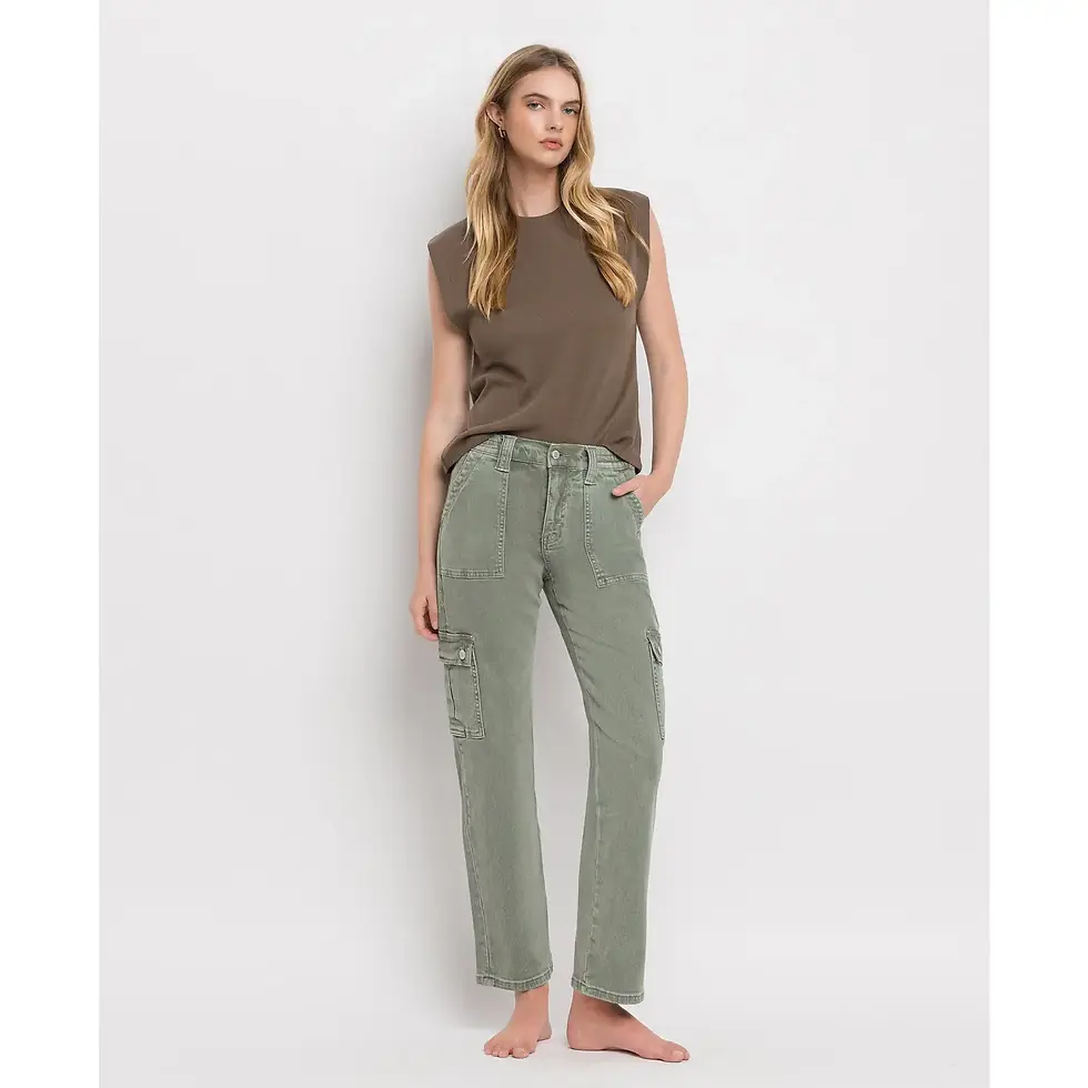 Thumbnail: Vervet High Rise Cargo Straight Jeans