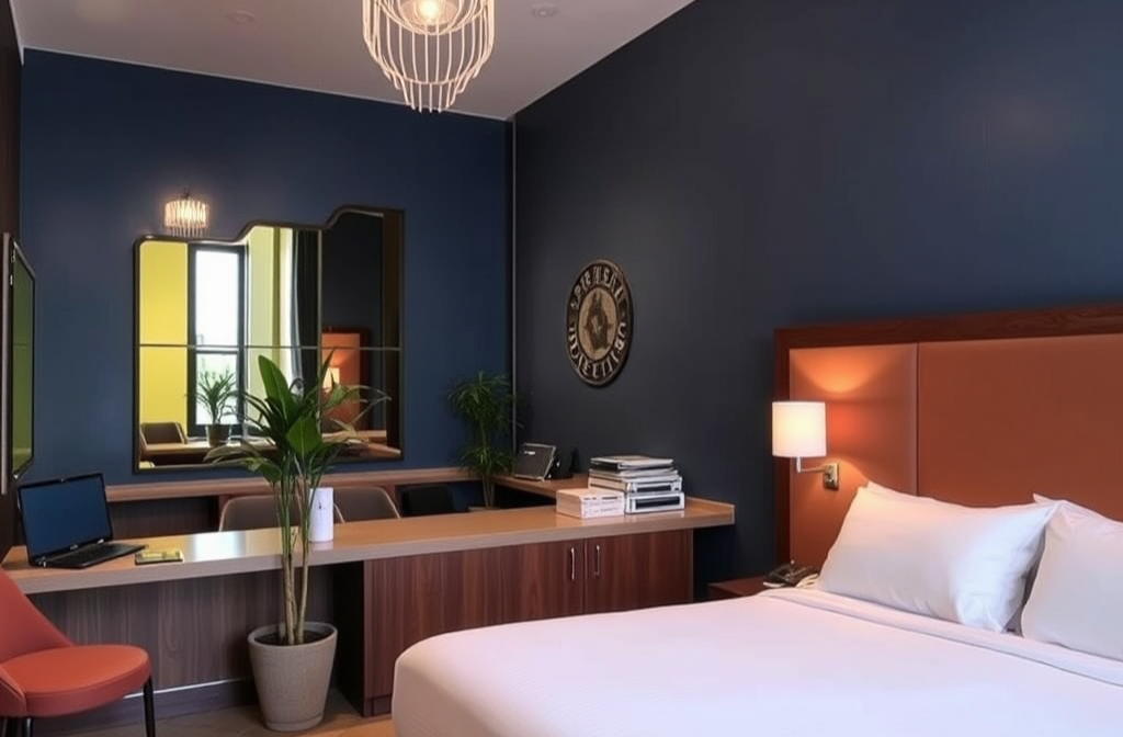 Hotel recepcja z nowoczesną technologią