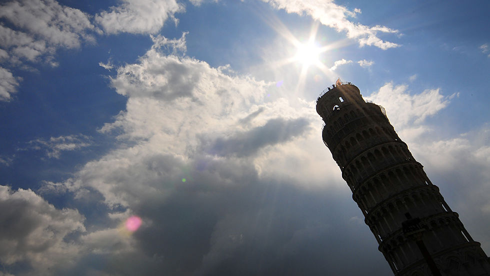 The Leaning Tower of Pisa.