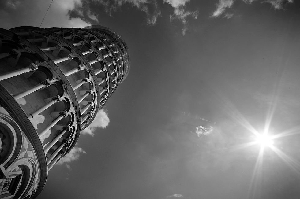 The Leaning Tower of Pisa.