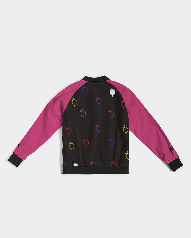 Thumbnail: King WoK Print Women's Bomber Jacket (Black)