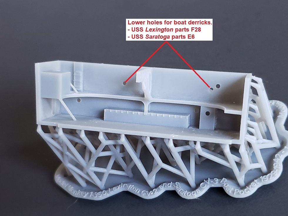 Thumbnail: 1/350 USS Lexington CV-2 and USS Saratoga CV-3 boat pockets, 1928-1942