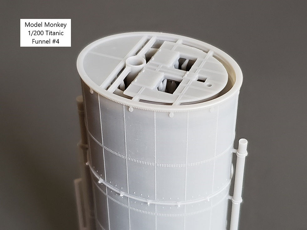 Thumbnail: 1/200 Titanic Funnels, with exterior pipes and triple whistles