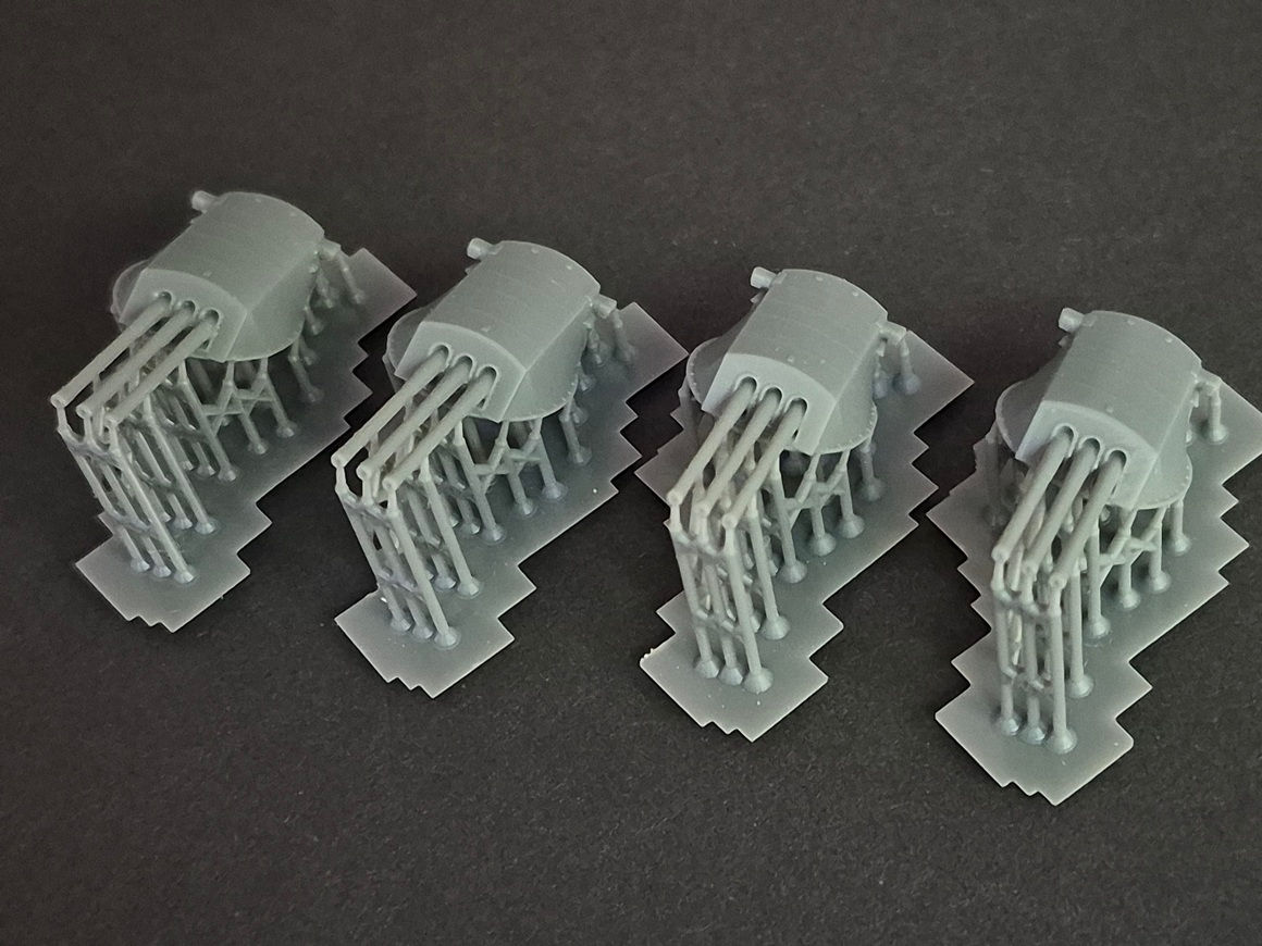 1/700 USS Arizona BB-39 Turrets with integrated barrels