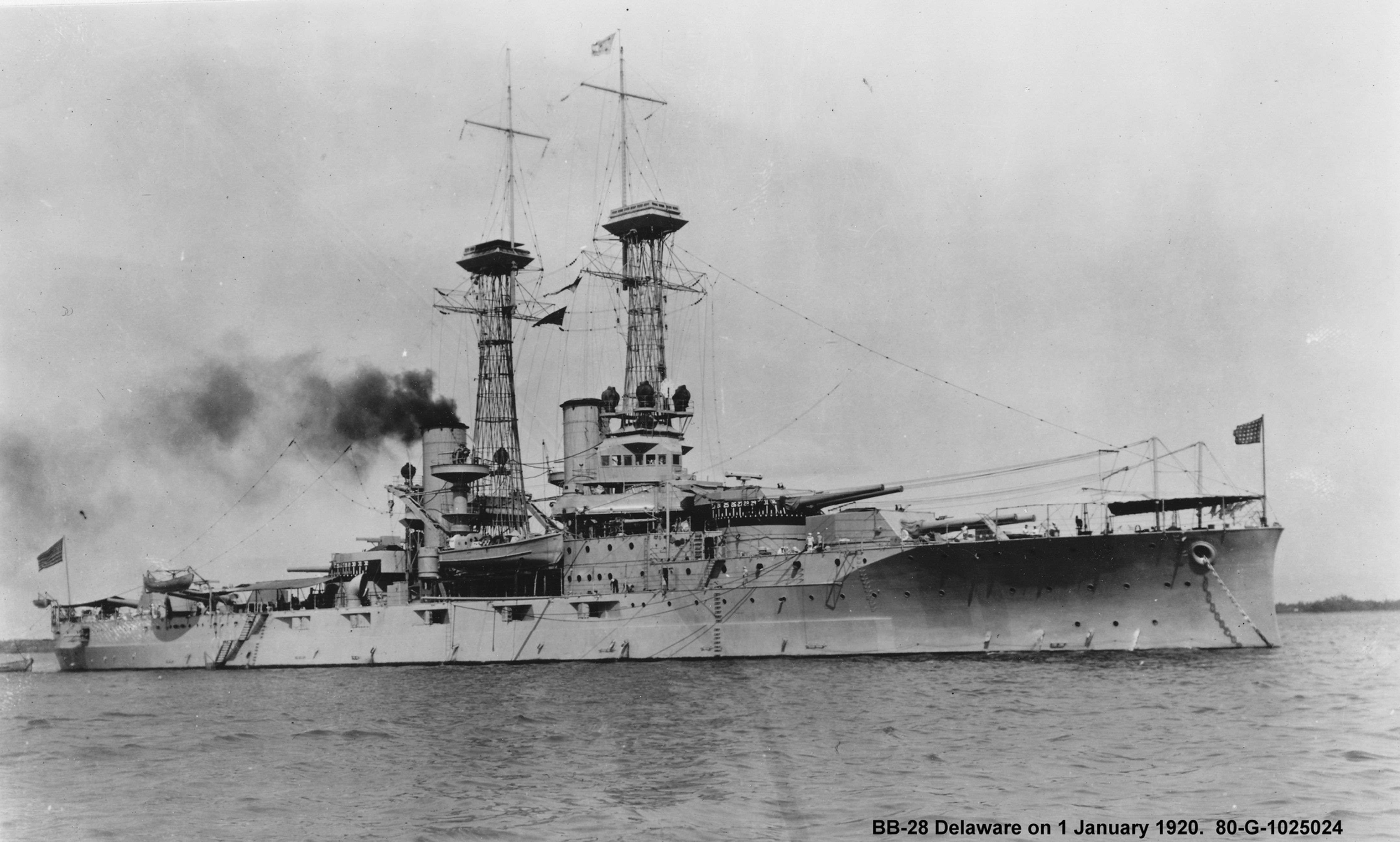 USS Delaware BB-28 (1910), inboard profile