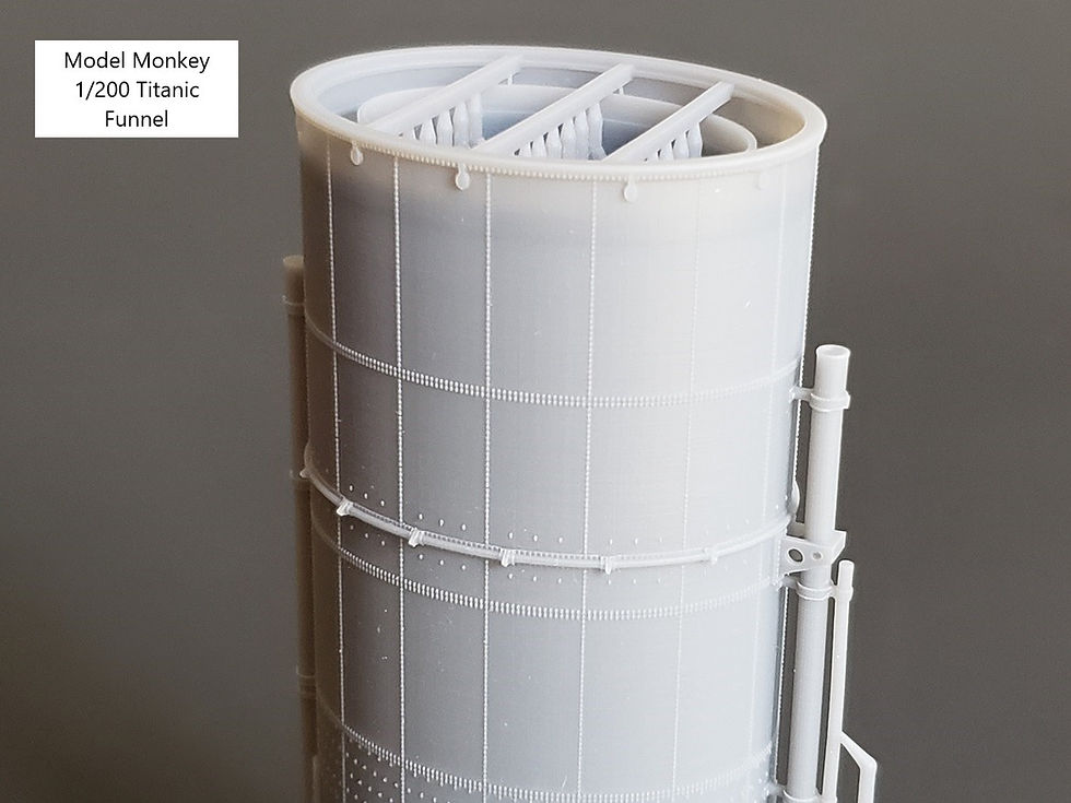 Thumbnail: 1/200 Titanic Funnels, with exterior pipes and triple whistles