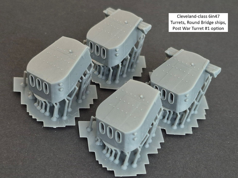 Thumbnail: 1/350 Cleveland-class 6"/47 cal. Turrets, for "Round Bridge" ships