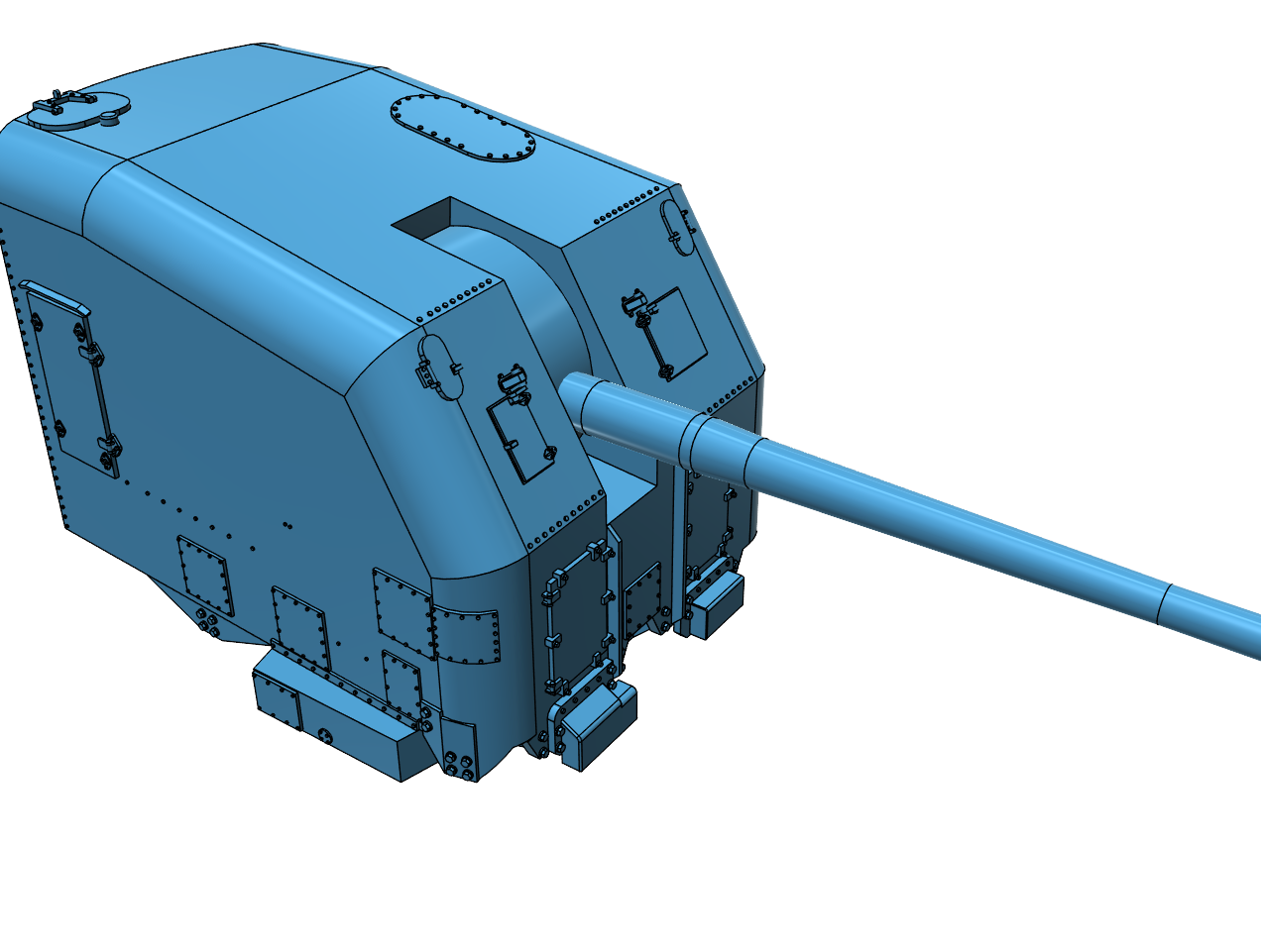 1/100 "Square Bridge" Fletcher-class 5"/38 cal. "Single Knuckle" Mount (turret)
