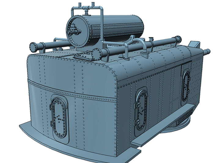 Thumbnail: 1/144 Omaha-class Cruiser 6"/53 cal. Turret with Barrels